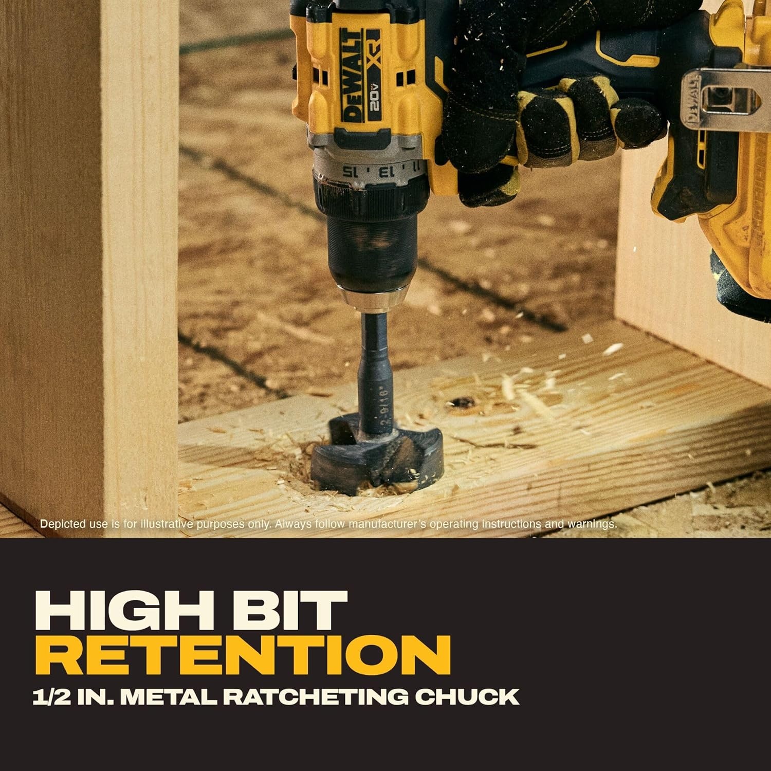 imageDEWALT Drill Set 20V MAX XR 12 in Brushless Cordless Drill Driver Kit With 5AH POWERSTACK Battery and Charger LED Light Dual Speed DCD801H1