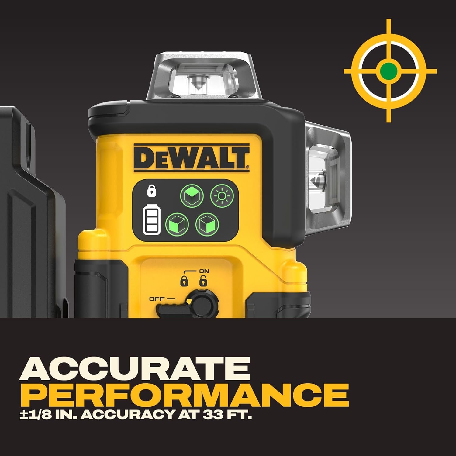 imageDEWALT Laser Level 360 Self Leveling USBC Rechargeable 3x360 Green Line Laser Leveler Tool Fast Charging 9 Hrs of Runtime 18 inch Accuracy DCLE14361GB