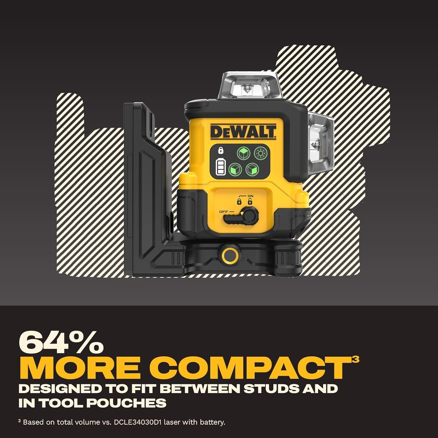 imageDEWALT Laser Level 360 Self Leveling USBC Rechargeable 3x360 Green Line Laser Leveler Tool Fast Charging 9 Hrs of Runtime 18 inch Accuracy DCLE14361GB