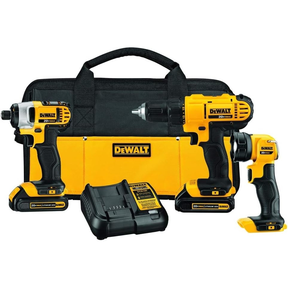 imageDEWALT 20V MAX 3Tool Brushless Power Tool Set Includes 12 Cordless Drill14 Impact Driver Oscillating Tool 3 Batteries and a Charger Extended Runtime Lightweight DCK360D33 Tools 2 Batteries