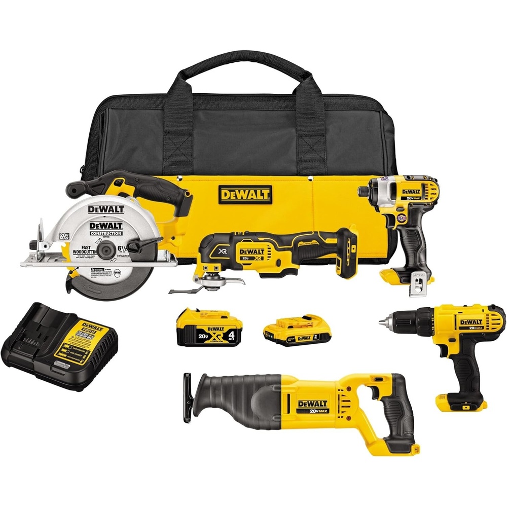 imageDEWALT 20V MAX 5Tool Power Tools Combo Kit Includes 12 Cordless Drill14 Impact Driver Reciprocating Saw Circular Saw Oscillating Tool 5Ah Battery and Charger DCK540D120V MAX 5pc Tool Kit