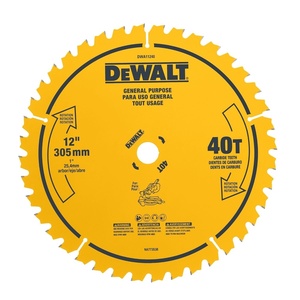 DEWALT 12 Inch Miter Saw Blades, 2 Pc, 40 Tooth Rough, 80 Tooth Fine Finish Tungsten Carbide Tipped Steel Blades, 1 in Arbor (DWA124080CMB)