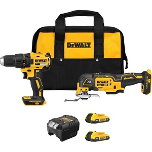 DEWALT 20V MAX Cordless Drill Driver and Oscillating Multi-Tool Combo Kit with 2 x 2 Ah Batteries and Charger, Blade and Workbag (DCK251D2)(2 Tool Combo Kit)
