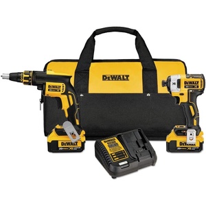 DEWALT 20V MAX* XR Drywall Screw Gun & Impact Driver Kit, 4.0-Amp Hour (DCK267M2)(ScrewGun & Impact Driver Kit)