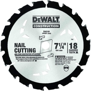 DEWALT Circular Saw Blade, 7 1/4 Inch, 18 Tooth, Wood Cutting (DW3191)