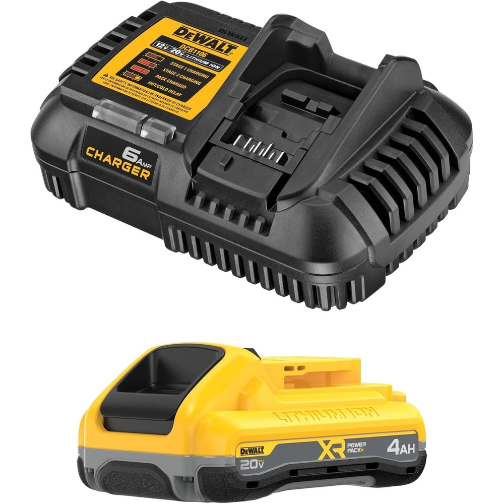 image:imageDEWALT 20V MAX Battery and Dewalt Battery Charger Combo XR POWERPACK 4Ah LED Charge IndicatorDCB2104C4 Ah