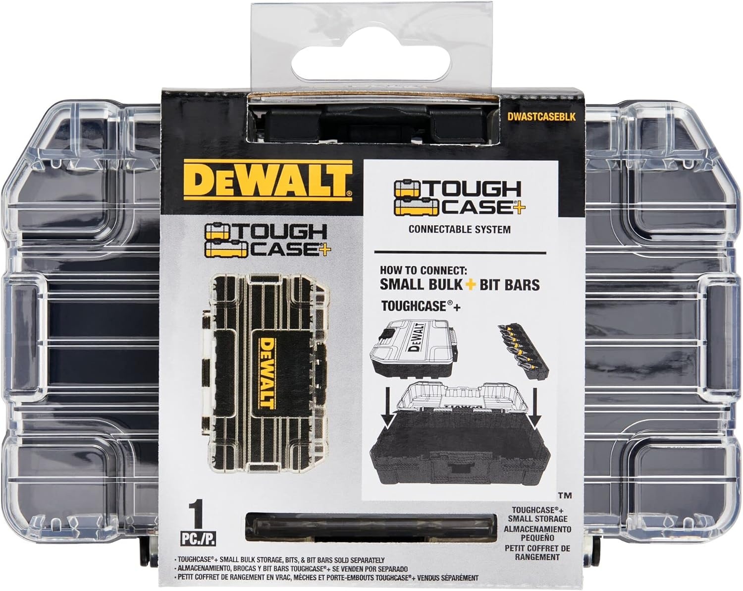 image:imageDEWALT ToughCase Tool Box For Small Parts 1 Compartment Organizer Clip Latch For Secure Closing DWASTCASEBLK
