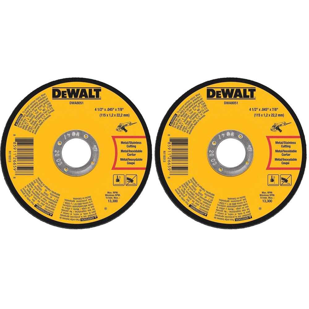 image:imageDEWALT DWA8051 Metal CutOff Wheel 412Inch X 045Inch X 78Inch1 Count Pack of 2